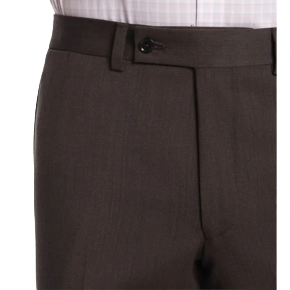 Ted Baker London Endurance Jerome Men’s Flat Front Wool Dress Pants Brown 30R‎